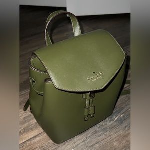 Barely used Kate spade olive green backpack
